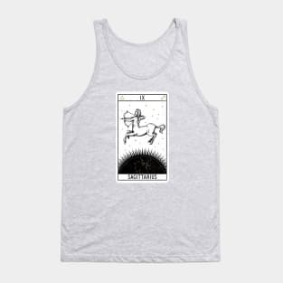 Sagittarius Distressed Goth Tarot Zodiac Sign Tank Top